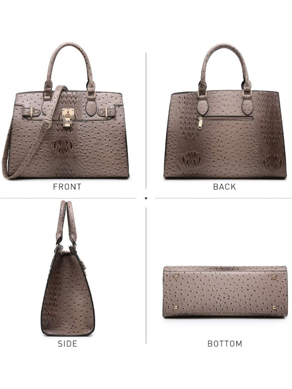 Chic Women's Handbag Set - Stylish Shoulder Bag & Matching Clutch Tote for Work - Picture 3 of 6